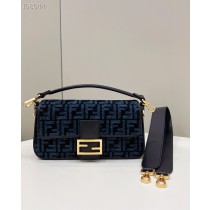 Fendi Medium Iconic Baguette Tapestry FF Bag Blue