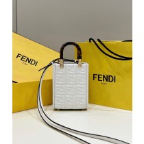 Fendi Mini Sunshine Shopper FF Motif 8BS051 White