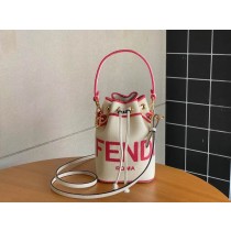 Fendi Mon Tresor Beige Canvas Mini-Bag With Fendi Roma Embroidery