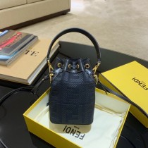 Fendi Mon Tresor FF Canvas Mini Bag Black