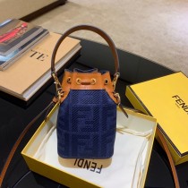 Fendi Mon Tresor FF Canvas Mini Bag Blue