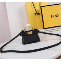 Fendi Nano Peekaboo Maxi Handle Mini Bag Black