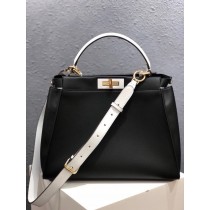 Fendi Peekaboo Iconic Bag with Strap Black White