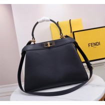 Fendi Peekaboo Iseeu Nappa Leather Bag Black