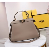 Fendi Peekaboo Iseeu Nappa Leather Bag Chocolate