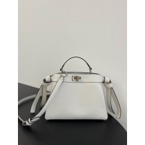 Fendi Peekaboo ISeeU Small Leather Bag White