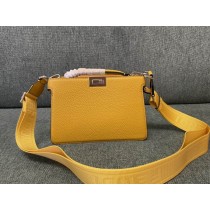 Fendi Peekaboo ISeeU XCross Leather Bag Yellow
