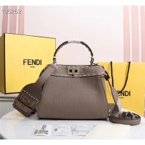 Fendi Peekaboo Mini Selleria Bag Dove Gray
