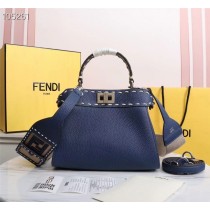 Fendi Peekaboo Mini Selleria Bag Navy Blue
