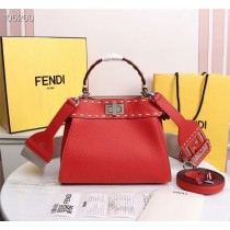 Fendi Peekaboo Mini Selleria Bag Red