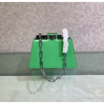 Fendi Small Patent Peekaboo Cut Bag Green