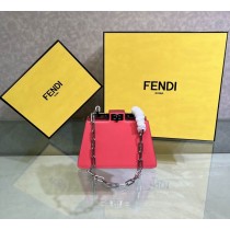 Fendi Small Patent Peekaboo Cut Bag Rose