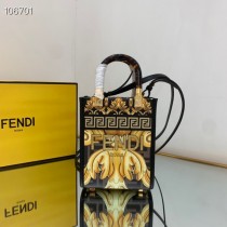Fendi x Versace Mini Sunshine Shopper Tote Black