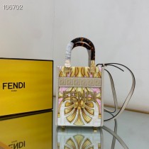 Fendi x Versace Mini Sunshine Shopper Tote White