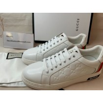 Gucci GG Embossed Sneaker Calfskin White