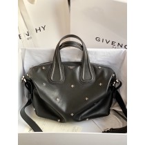 Givenchy Nightingale Calfskin Leather Metal Cross Studded Bag Black