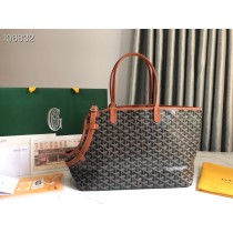 Goyard Chien Gris Bag Goyardine Canvas and Chevroches Calfskin Black Tan