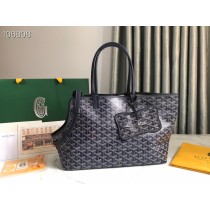 Goyard Chien Gris Bag Goyardine Canvas and Chevroches Calfskin Navy Blue