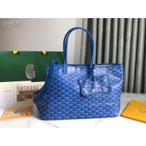Goyard Chien Gris Bag Goyardine Canvas and Chevroches Calfskin Sky Blue