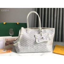 Goyard Chien Gris Bag Goyardine Canvas and Chevroches Calfskin White