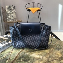 Goyard Goyardine Coated Canvas Rouette PM Shoulder Bag Navy Blue