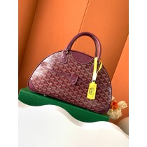 Goyard Large Goyardine Saint Jeanne Bowler Bag Burgundy