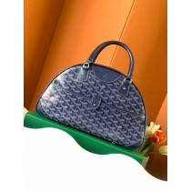 Goyard Large Goyardine Saint Jeanne Bowler Bag Navy Blue
