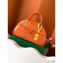Goyard Large Goyardine Saint Jeanne Bowler Bag Orange