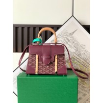 Goyard Saigon Structuré Mini Bag Goyardine Burgundy
