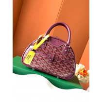 Goyard Small Goyardine Saint Jeanne Bowler Bag Burgundy