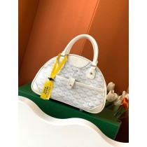 Goyard Small Goyardine Saint Jeanne Bowler Bag White