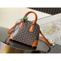 Goyard Vendôme Mini Bag Goyardine Canvas Calfskin Brown