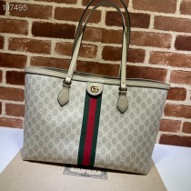 Gucci Ophidia Medium GG Tote White Beige
