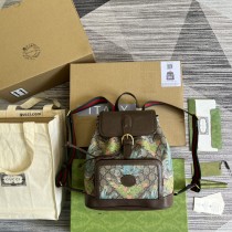 Gucci Backpack with Interlocking G Tiger Printed Brown
