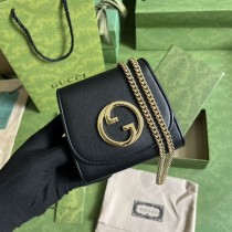 Gucci Blondie Medium Chain Wallet 725219 Black