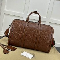 Gucci GG Embossed Duffle Bag 725282 Brown