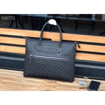 Gucci GG Embossed Leather Briefcase 38CM Black