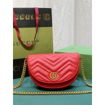 Gucci GG Marmont Matelassé Chain Mini Bag 746431 Red