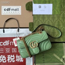 Gucci GG Marmont Matelassé Shoulder Bag 446744 Green