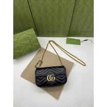 Gucci GG Marmont Matelassé Super Mini Bag 476433 Black