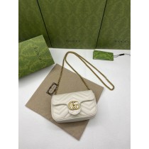 Gucci GG Marmont Matelassé Super Mini Bag 476433 White