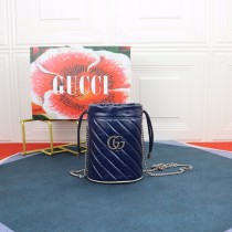 Gucci GG Marmont Mini Bucket Bag 575163 Blue