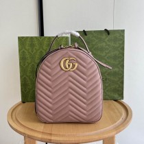 Gucci GG Marmont Quilted Leather Backpack 476671 Pink