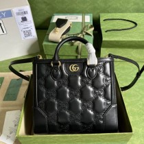 Gucci GG Matelassé Mini Top Handle Bag 728309 Black