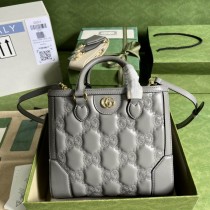 Gucci GG Matelassé Mini Top Handle Bag 728309 Grey