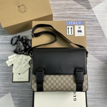 Gucci GG Supreme Messenger Bag Black Ebony
