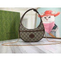 Gucci Half-Moon-Shaped Mini Bag With Interlocking G 726843 Ebony