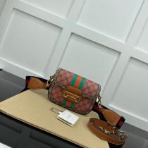 Gucci Horsebit 1955 Mini Bag 658574 Red Beige