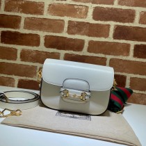 Gucci Horsebit 1955 Mini Bag 658574 White Leather
