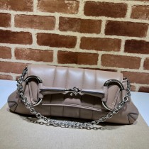 Gucci Horsebit Chain Medium Shoulder Bag Coffee